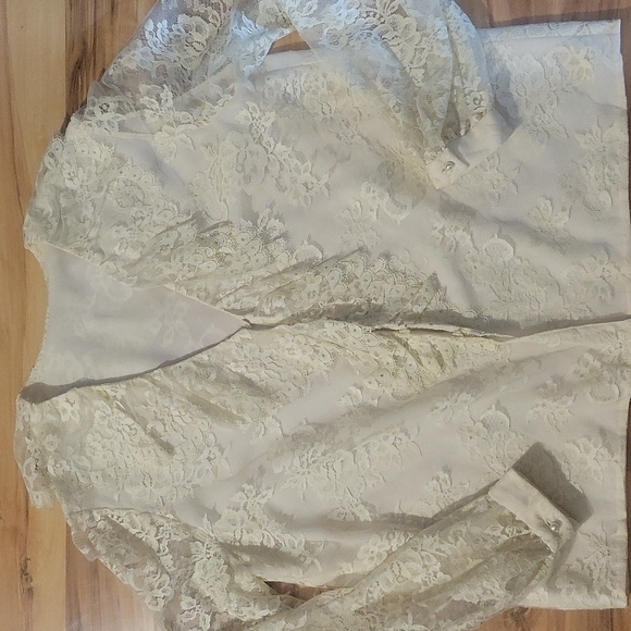 Vintage 60s 70s Ruffled Poet Blouse L - Picture 4 of 13